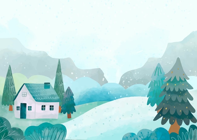 Free Vector watercolor winter background