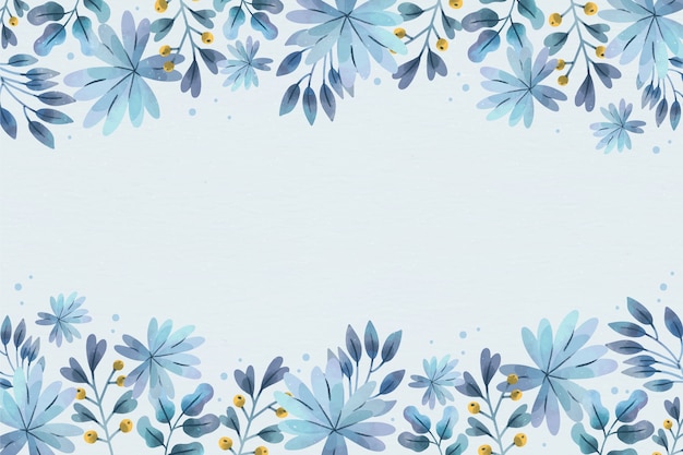 Watercolor winter flowers background