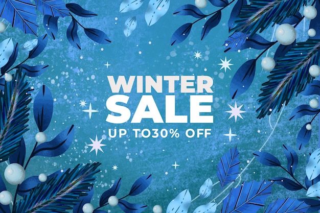 Watercolor winter sale illustration