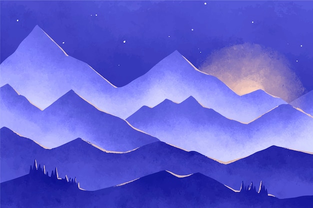 Free vector watercolor winter solstice background