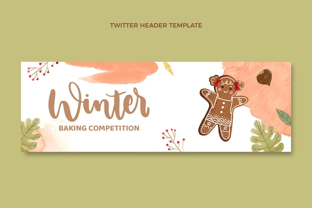 Watercolor winter twitter header