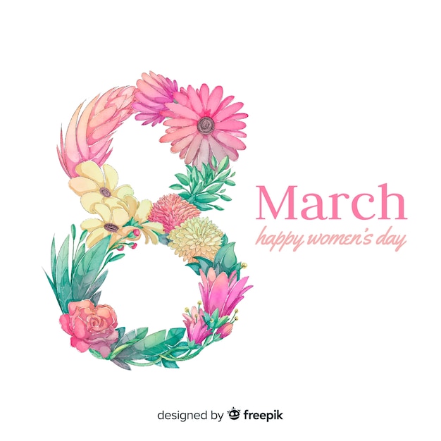 Watercolor women's day background