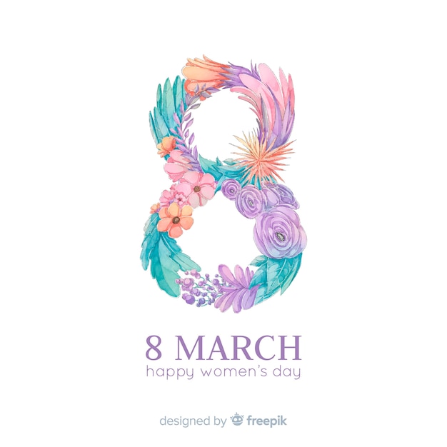 Watercolor women's day background