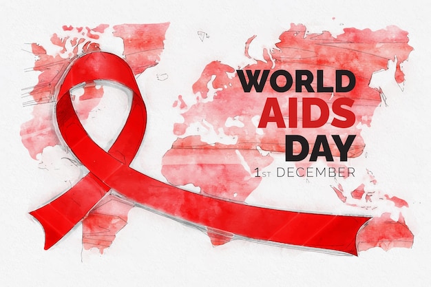 Free vector watercolor world aids day background