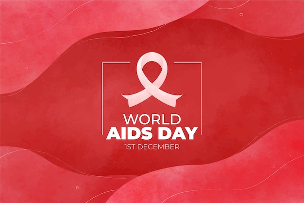 Free Vector watercolor world aids day background