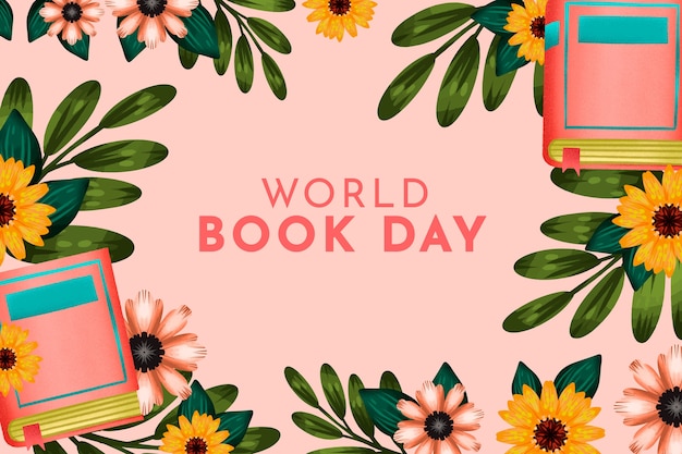 Free Vector watercolor world book day background