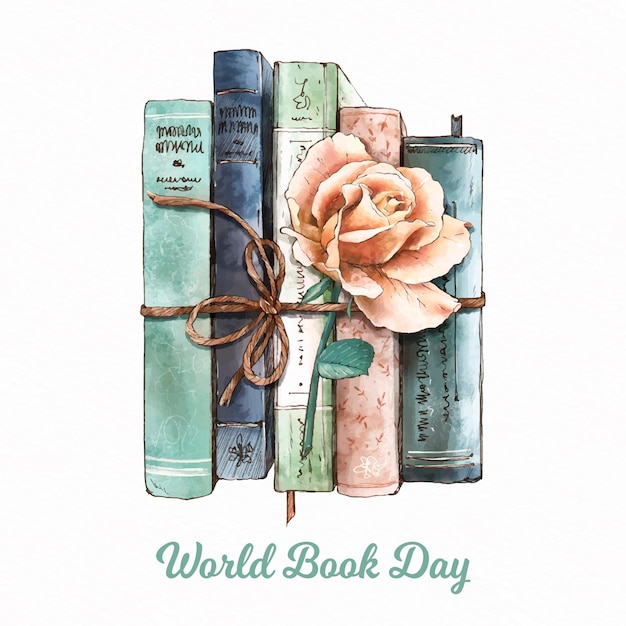 Free vector watercolor world book day