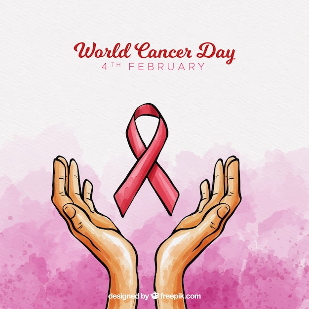 Watercolor world cancer day background