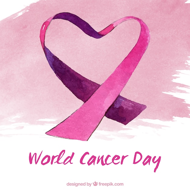 Free vector watercolor world cancer day background