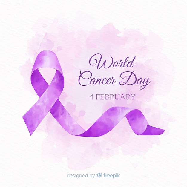 Free vector watercolor world cancer day background