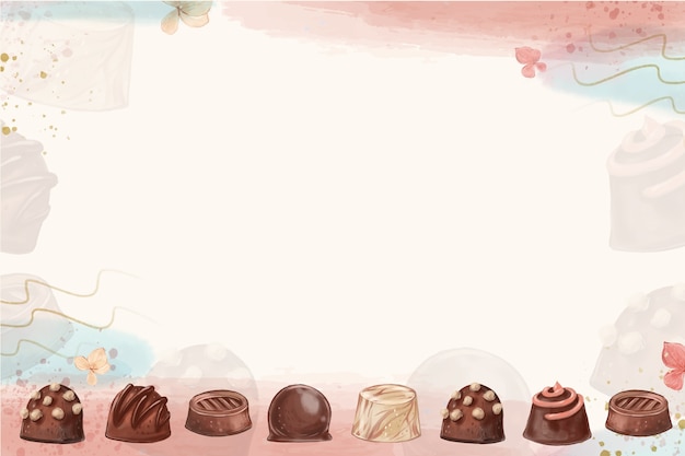 Free Vector watercolor world chocolate day background with chocolate sweets