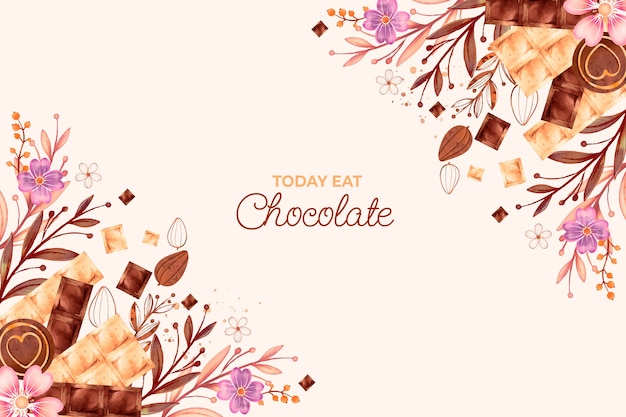 Watercolor world chocolate day background