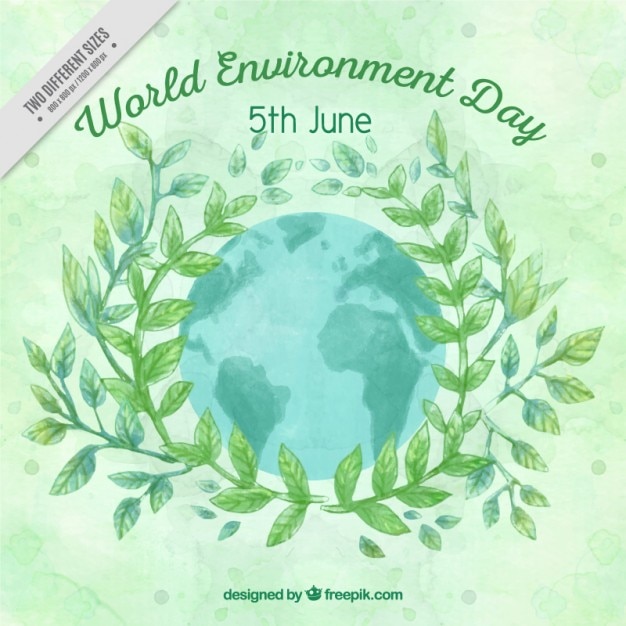 Free vector watercolor world environment day background