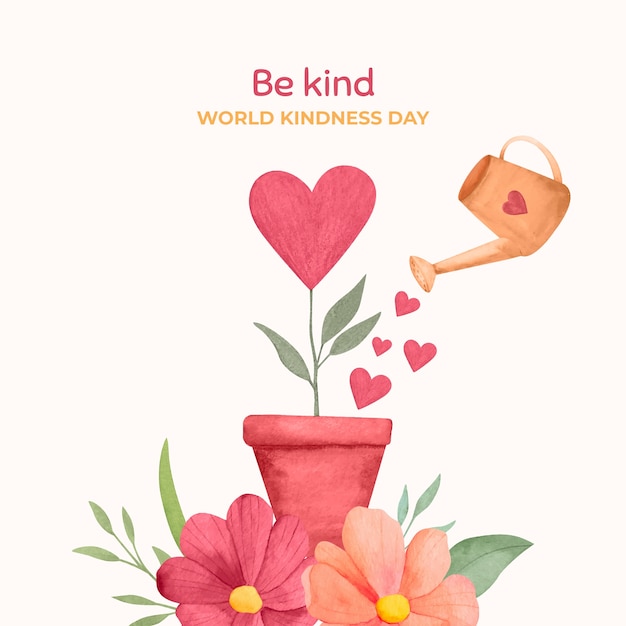 Free Vector watercolor world kindness day illustration