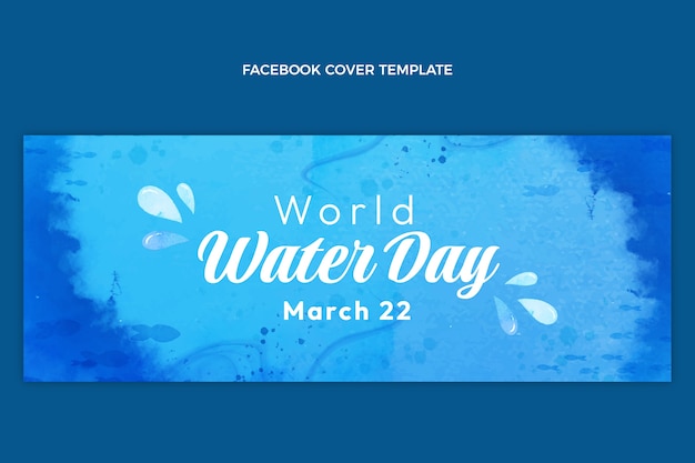 Free Vector watercolor world water day social media cover template