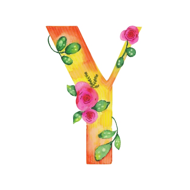 Watercolor y letter logo