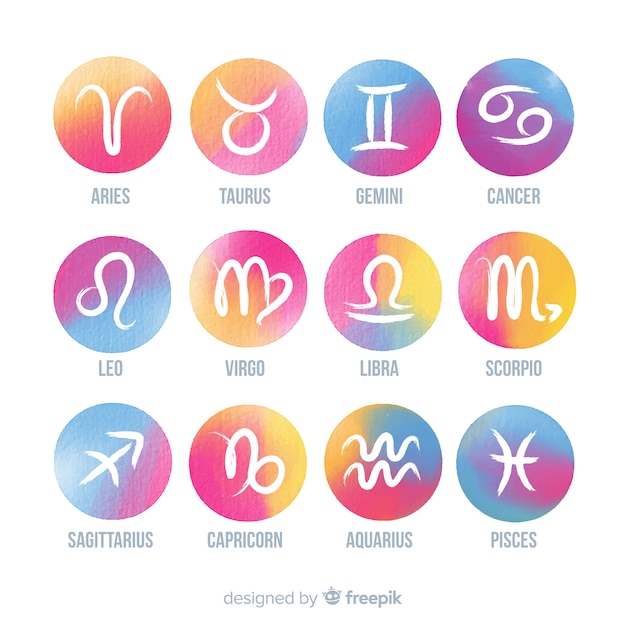 Free Vector watercolor zodiac signs