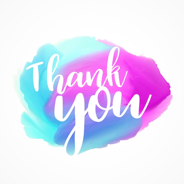 Free Vector watercolors with thank you text