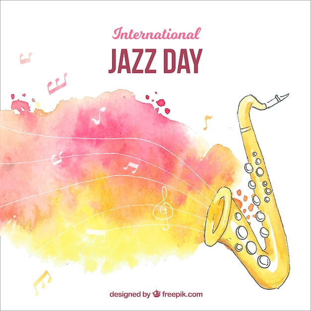 Watercolour background for the international jazz day