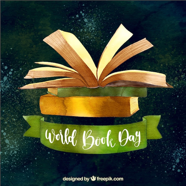 Free vector watercolour background for the world book day