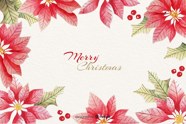 Watercolour christmas frame background