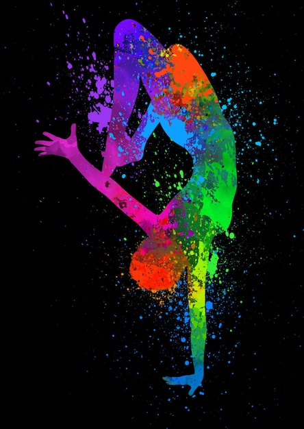 Free Vector watercolour female silhouette in modern dance pose