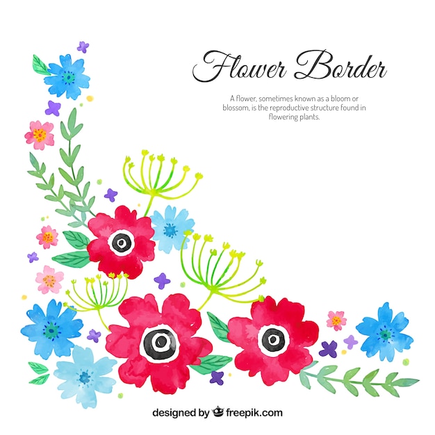 Free vector watercolour floral corner