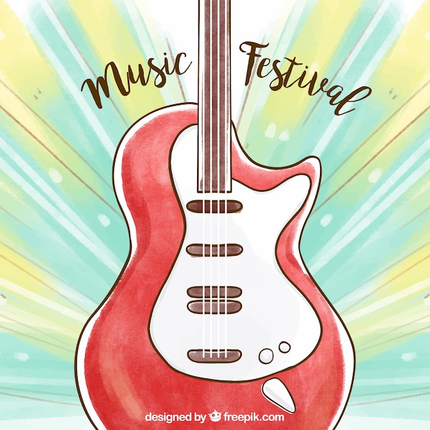 Free Vector watercolour musiс festival background