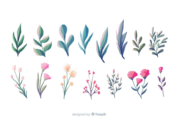 Watercolour small floral branch collection