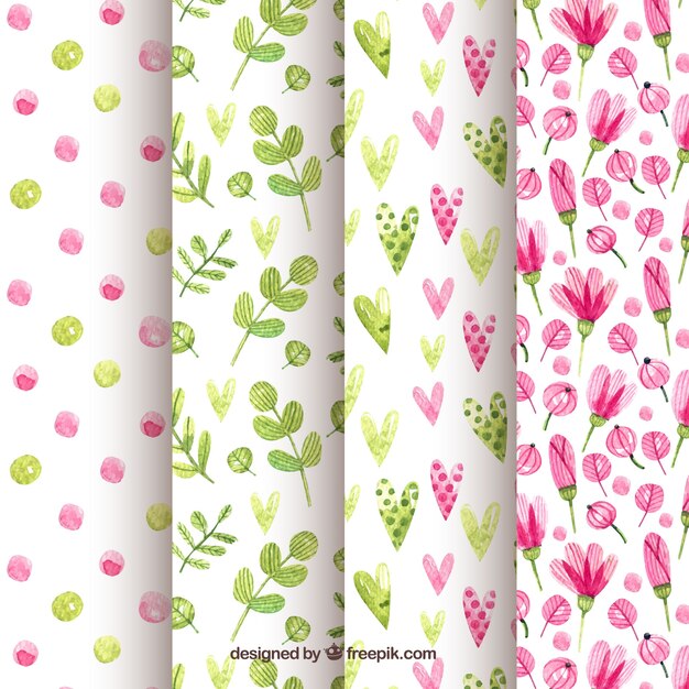 Watercolour spring patterns