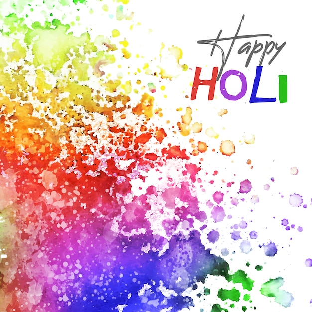 Free Vector watercolour vivid colours happy holi festival