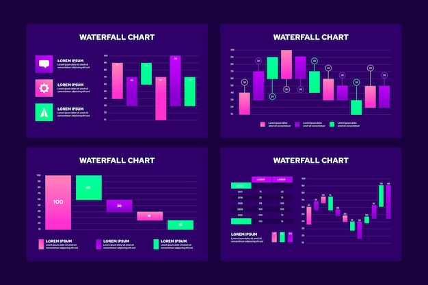 Free Vector waterfall chart infographic