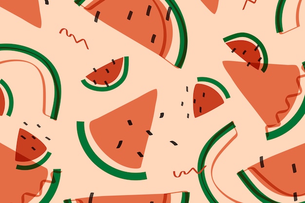 Free Vector watermelon fruit memphis style