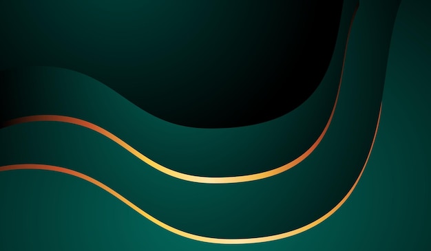 Wave luxury dark Background 3d modern abstract green gradient