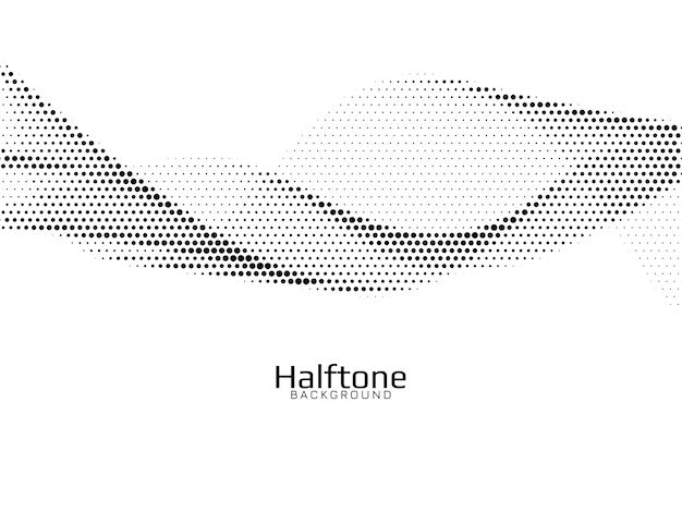 Wave style halftone design background vector