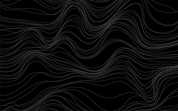 Wave textures black background vector