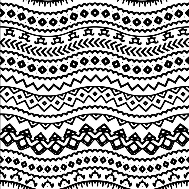 Free vector waves pattern with ethnic forms