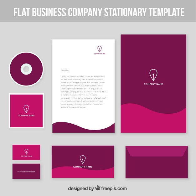 Wavy abstract company stationery 