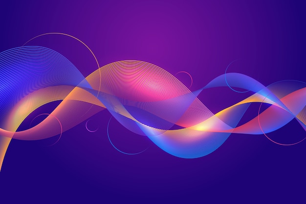 Wavy background layers of curvy light