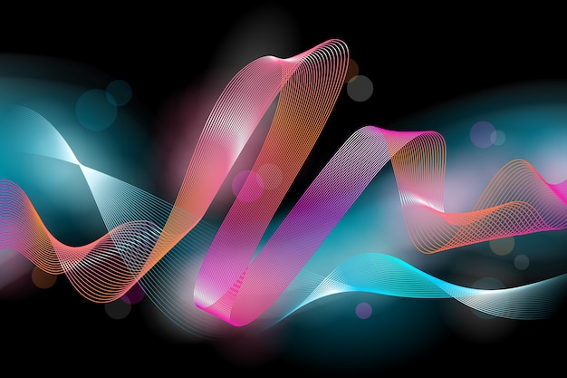 Free Vector wavy background with blur and lights