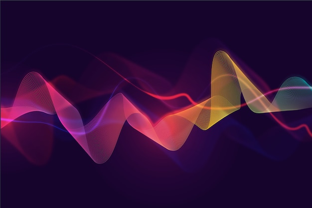 Free Vector wavy background with colourful curves