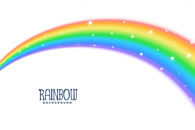 Free Vector wavy curve rainbow with stars background