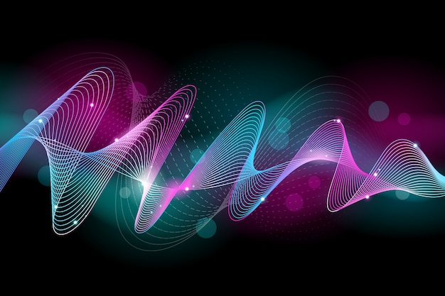 Wavy gradient lights background