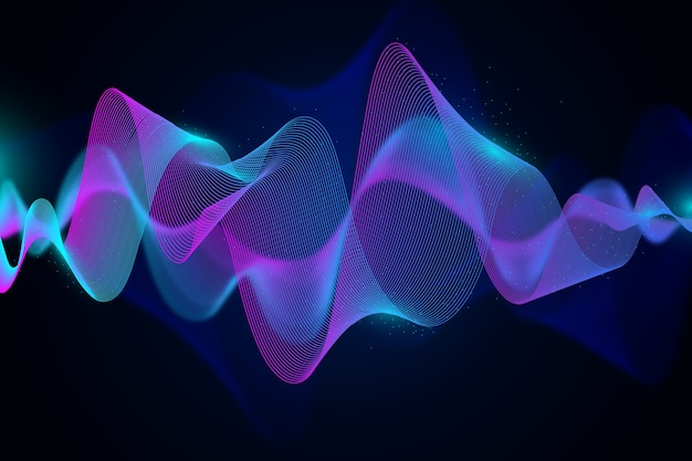 Wavy gradient lights background