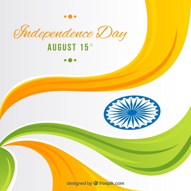 Wavy indian independence day background