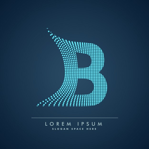 Free Vector wavy letter b logo in abstract style