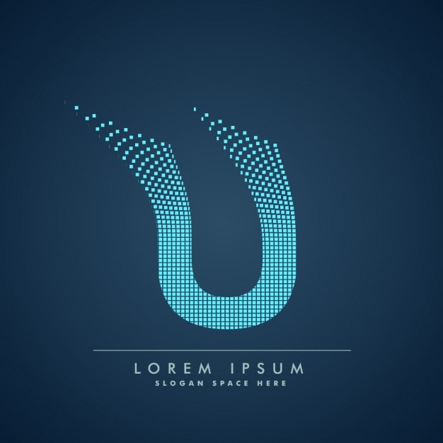 Free Vector wavy letter u logo in abstract style