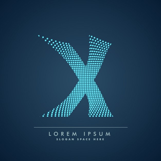 Free Vector wavy letter x logo in abstract style