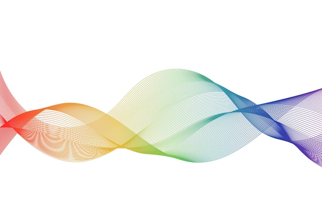 Wavy Lines Abstract Rainbow Background