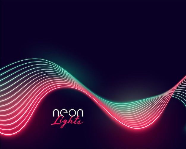 Wavy neon light lines display